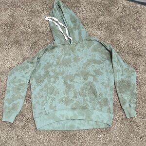 Aerie Weekend Oversized Tie Dye Olive Fun Hoodie